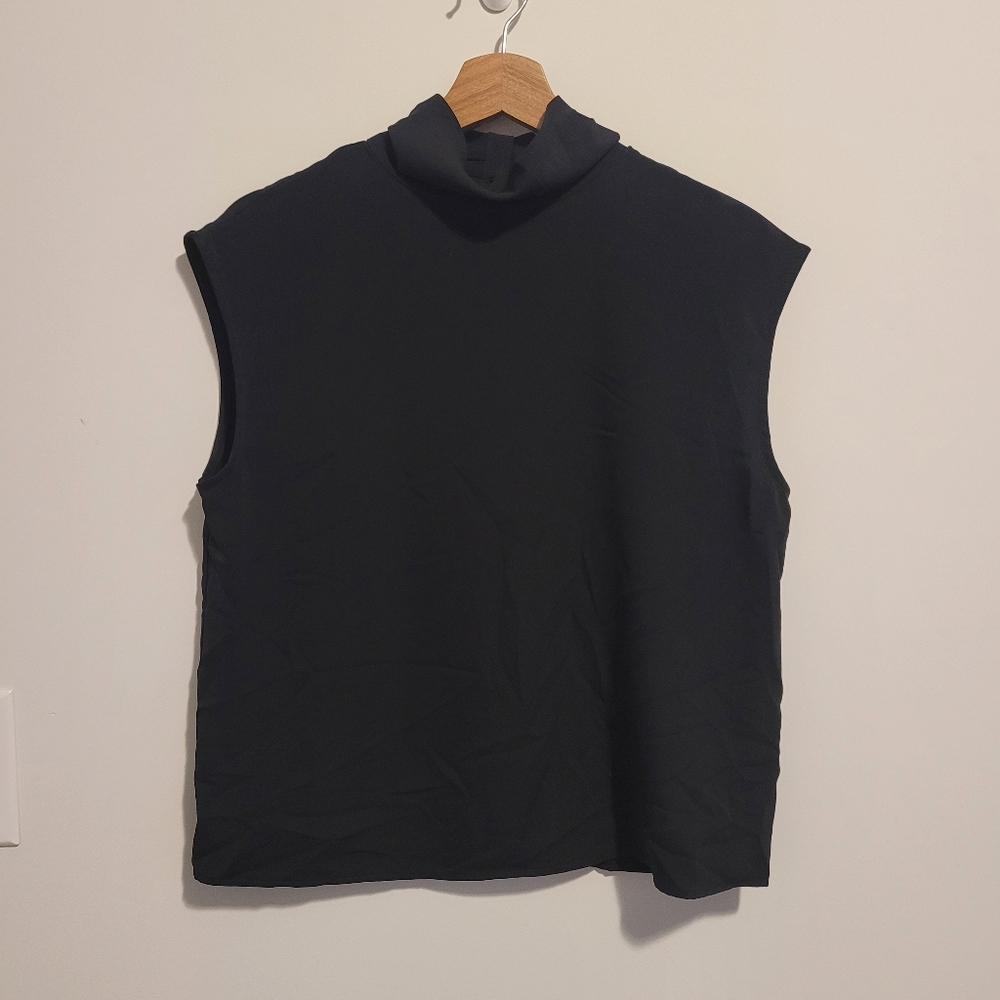 Joie Black Sleeveless Top High Neck Key Hole Back Size Medium
